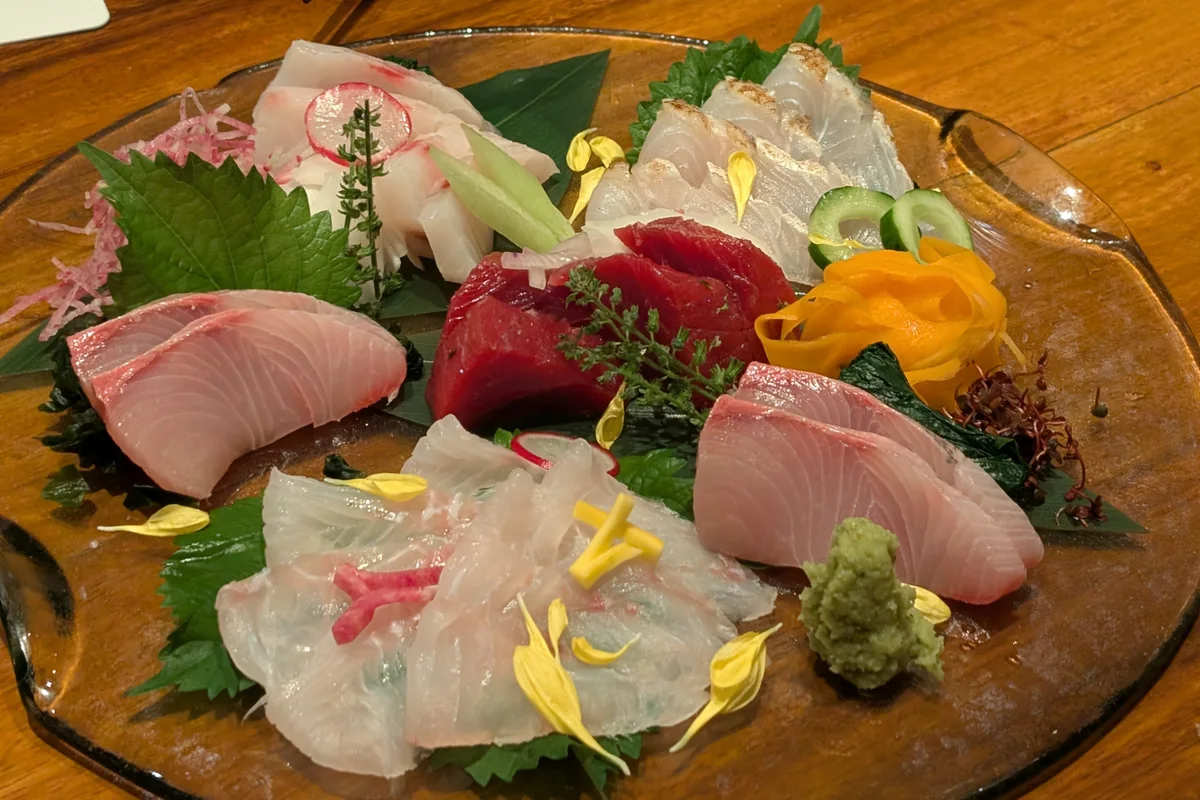 Izakaya dishes and drinks at a Tokyo neighbourhood bar